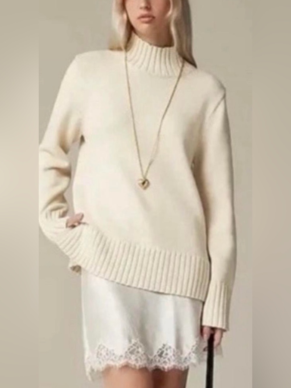 J. Crew Navy Blue Mock-Neck Ribbed Hem Sweater size small